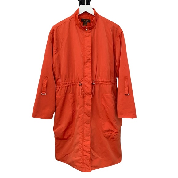 Victor by Victor Alfaro Orange Zipper All-Weather Trench Rain Coat Size Medium - Picture 12 of 12
